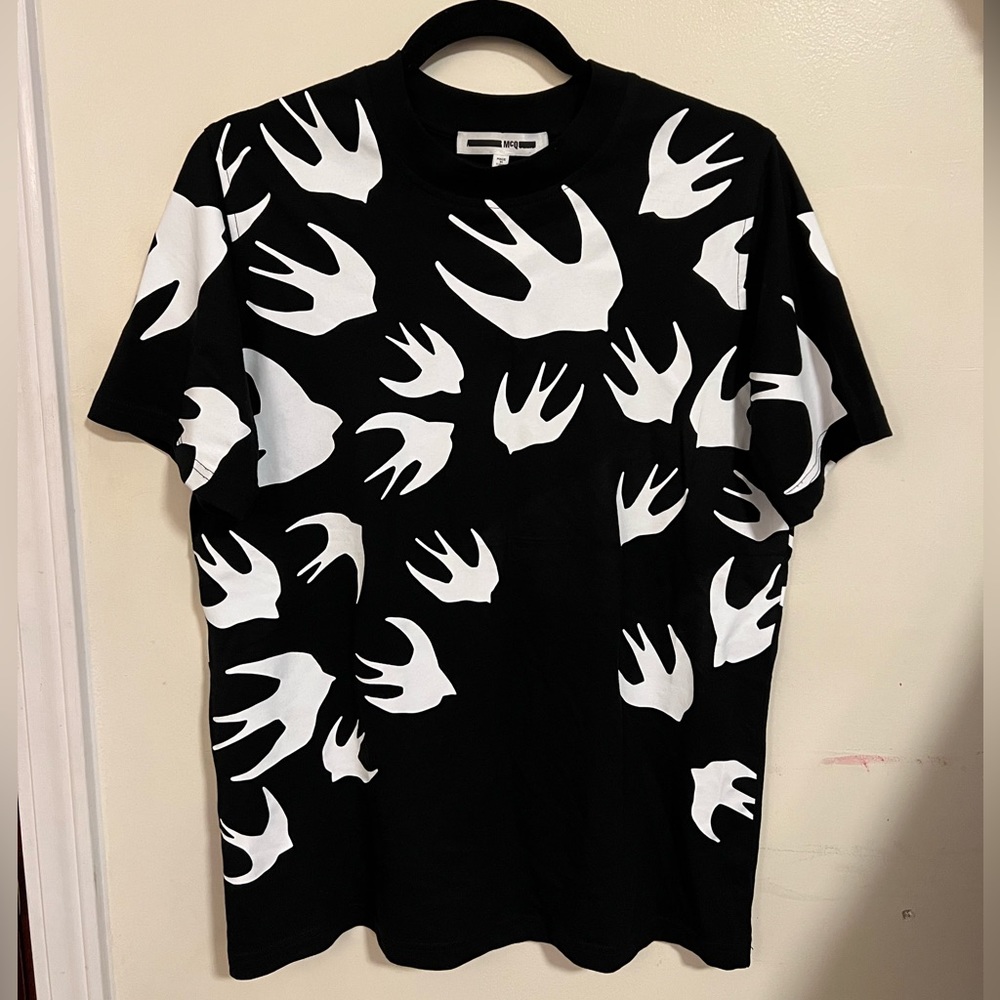 McQ Alexander McQueen Women's Short Sleeves Cotton T-Shirt Size S black NWT